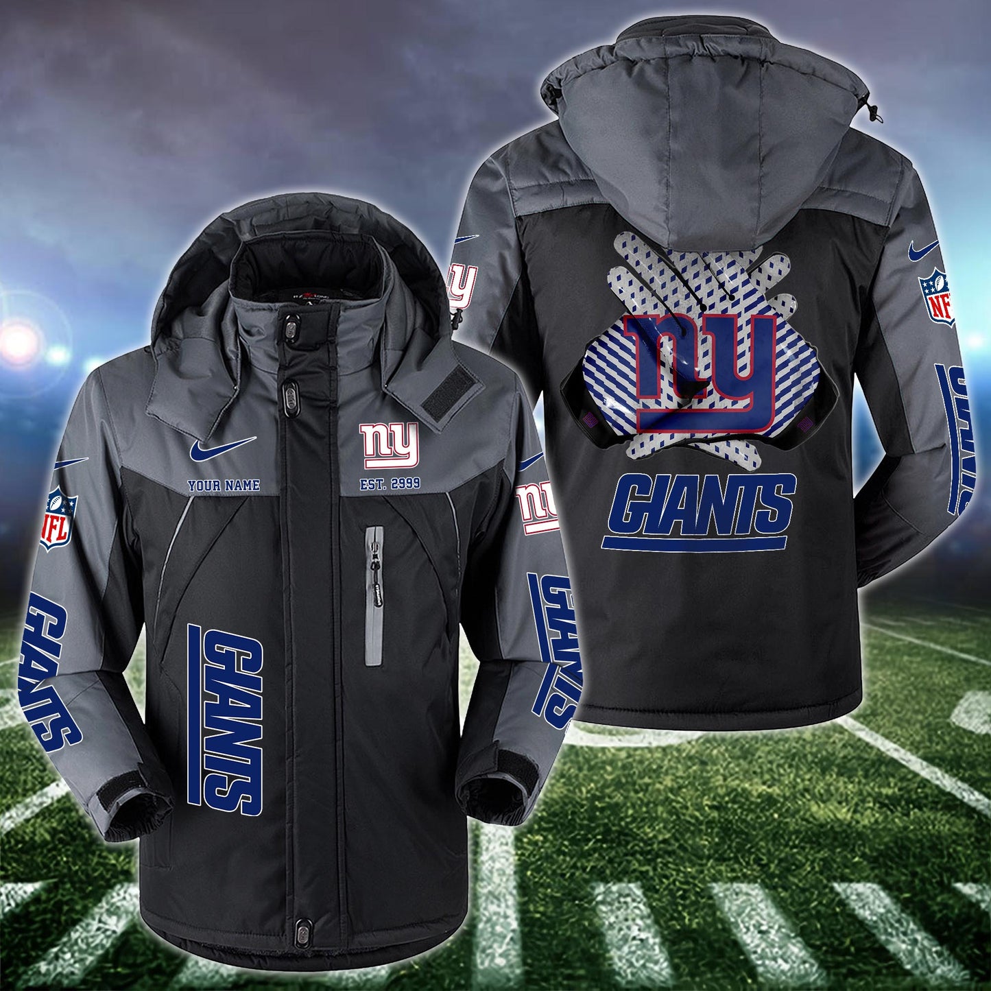 New York Giants 2D Windbreaker Hooded Jacket Custom Name, Sport Jacket For Fan ETRG-10033833