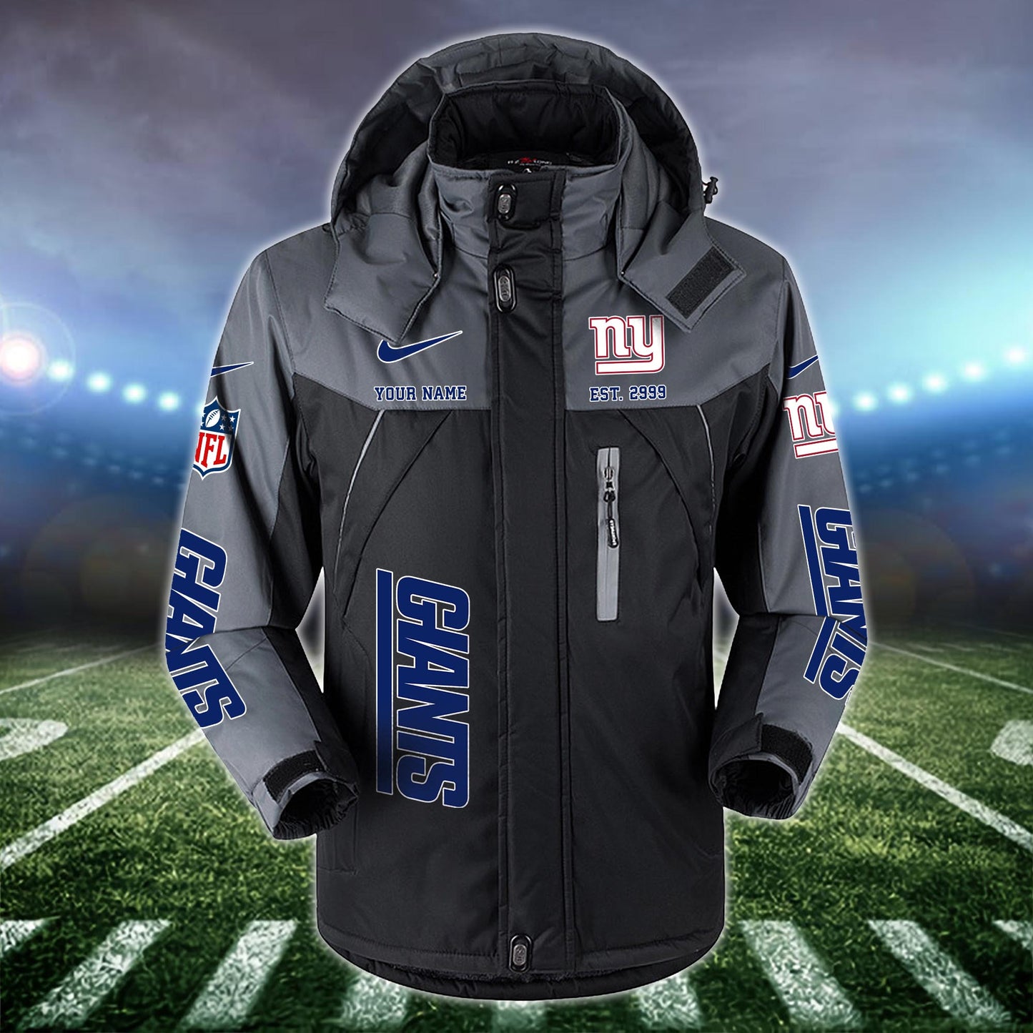 New York Giants 2D Windbreaker Hooded Jacket Custom Name, Sport Jacket For Fan ETRG-10033833