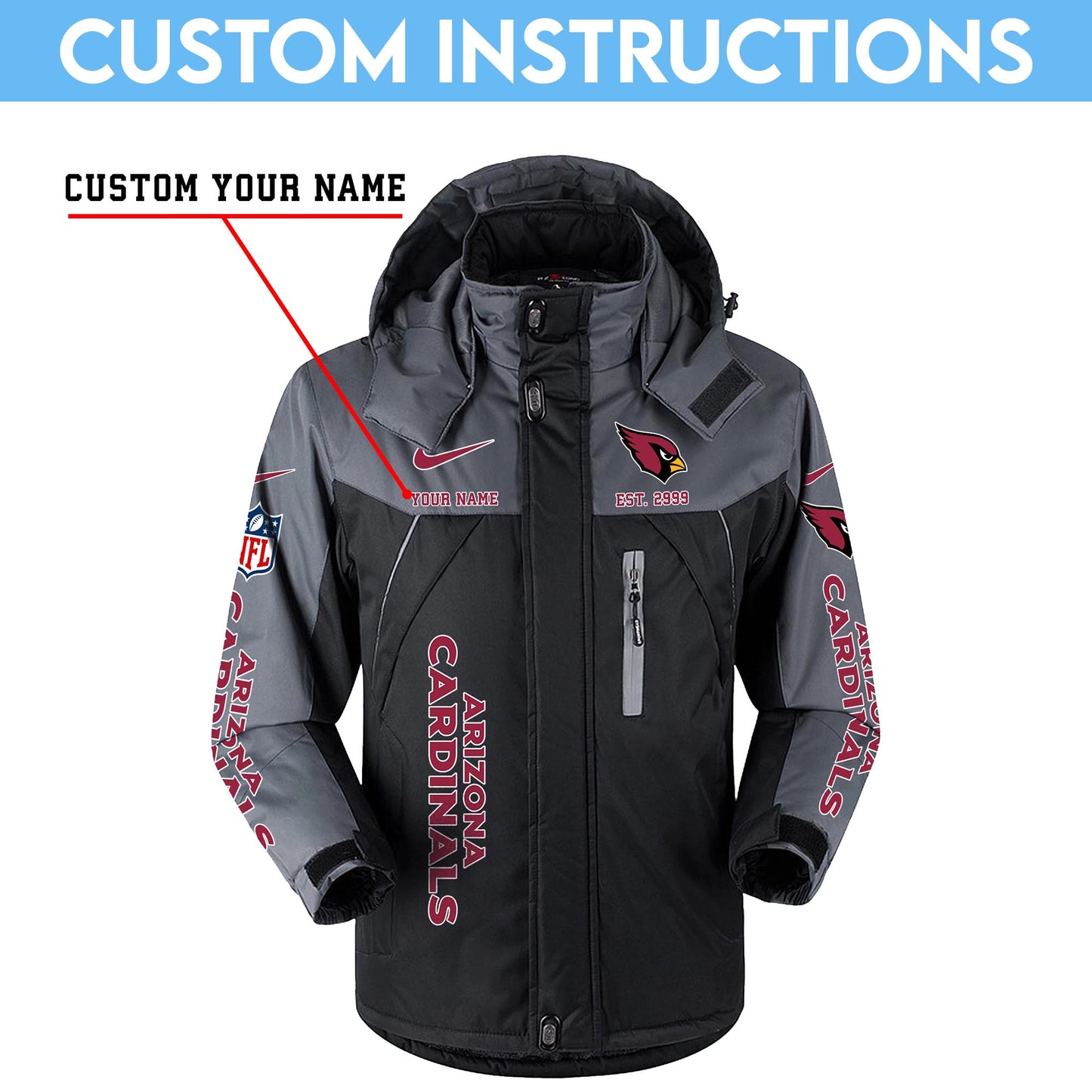 New York Giants 2D Windbreaker Hooded Jacket Custom Name, Sport Jacket For Fan ETRG-10033833