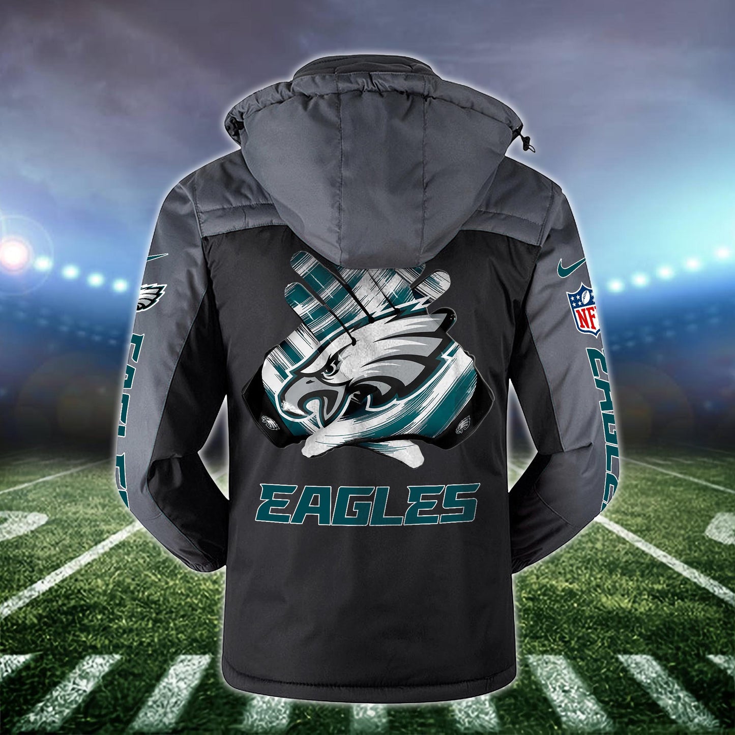 Philadelphia Eagles 2D Windbreaker Hooded Jacket Custom Name, Sport Jacket For Fan ETRG-10033833
