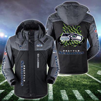 Seattle Seahawks 2D Windbreaker Hooded Jacket Custom Name, Sport Jacket For Fan ETRG-10033833