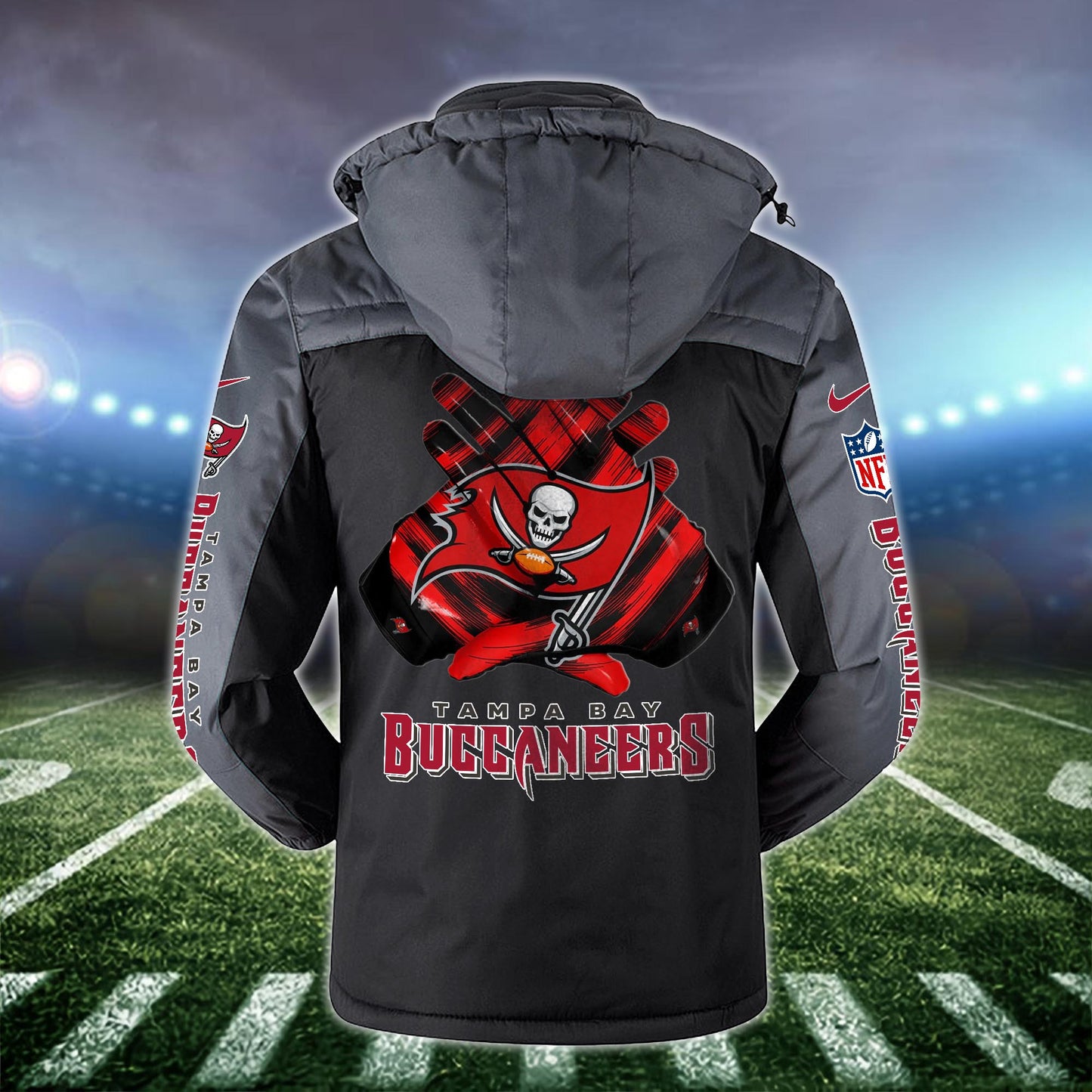 Tampa Bay Buccaneers 2D Windbreaker Hooded Jacket Custom Name, Sport Jacket For Fan ETRG-10033833