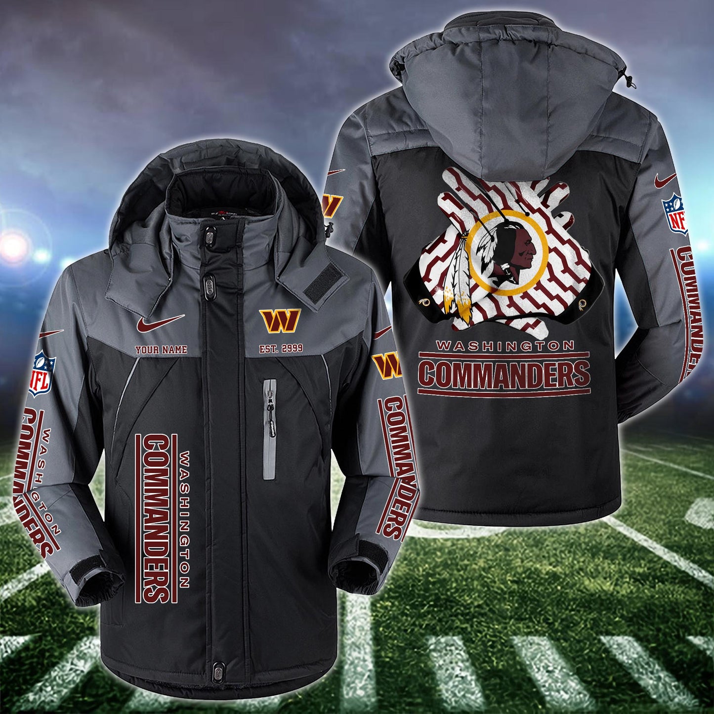 Washington Commanders 2D Windbreaker Hooded Jacket Custom Name, Sport Jacket For Fan ETRG-10033833