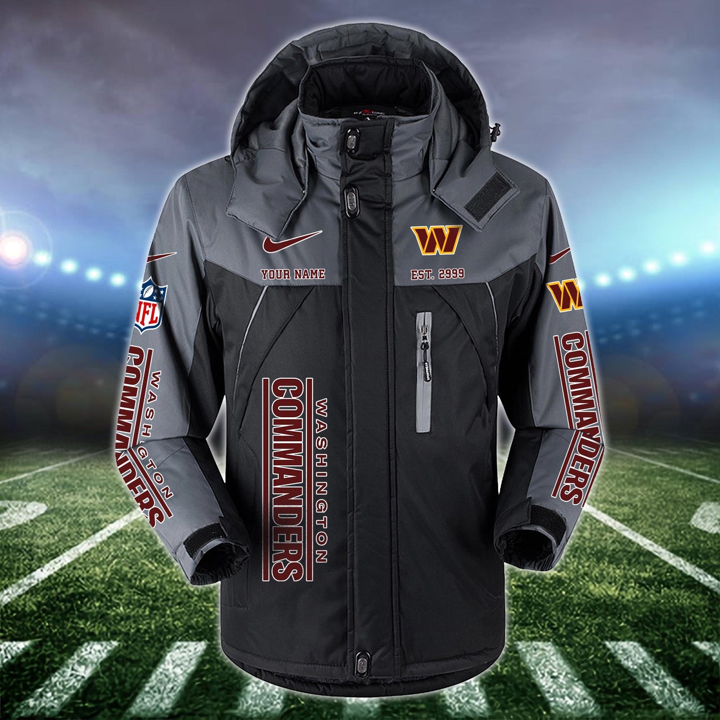 Washington Commanders 2D Windbreaker Hooded Jacket Custom Name, Sport Jacket For Fan ETRG-10033833