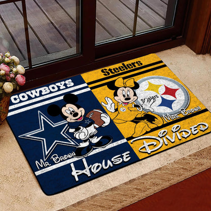 House Divided Custom Name And Any Teams Doormat, Home Decorations ETRG-41665
