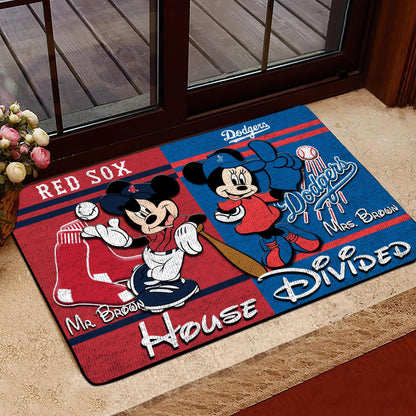 House Divided Custom Name And Any Teams Doormat, Home Decorations ETRG-41665