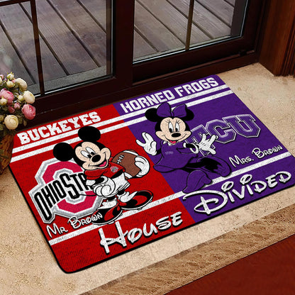 House Divided Custom Name And Any Teams Doormat, Home Decorations ETRG-41665