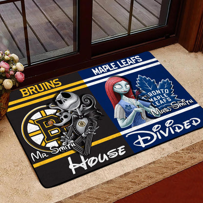 House Divided Doormat Custom Husband, Wife Name And Choose Your Team, Gifts For Fan ETRG-42652