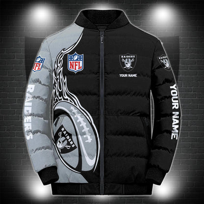 Las Vegas Raiders Puffer Jacket Custom Name, Sport Jacket For Fans ETRG-44921