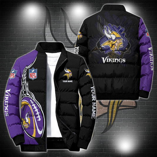 Minnesota Vikings Puffer Jacket Custom Name, Sport Jacket For Fans ETRG-44921