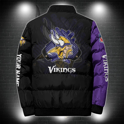 Minnesota Vikings Puffer Jacket Custom Name, Sport Jacket For Fans ETRG-44921