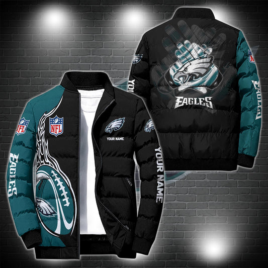 Philadelphia Eagles Puffer Jacket Custom Name, Sport Jacket For Fans ETRG-44921