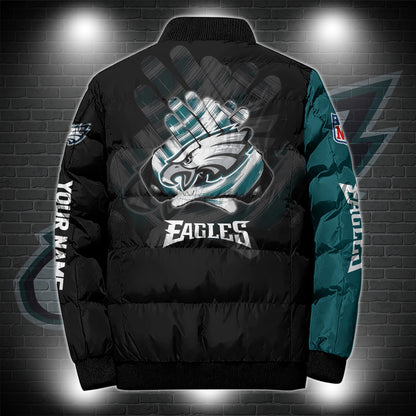 Philadelphia Eagles Puffer Jacket Custom Name, Sport Jacket For Fans ETRG-44921