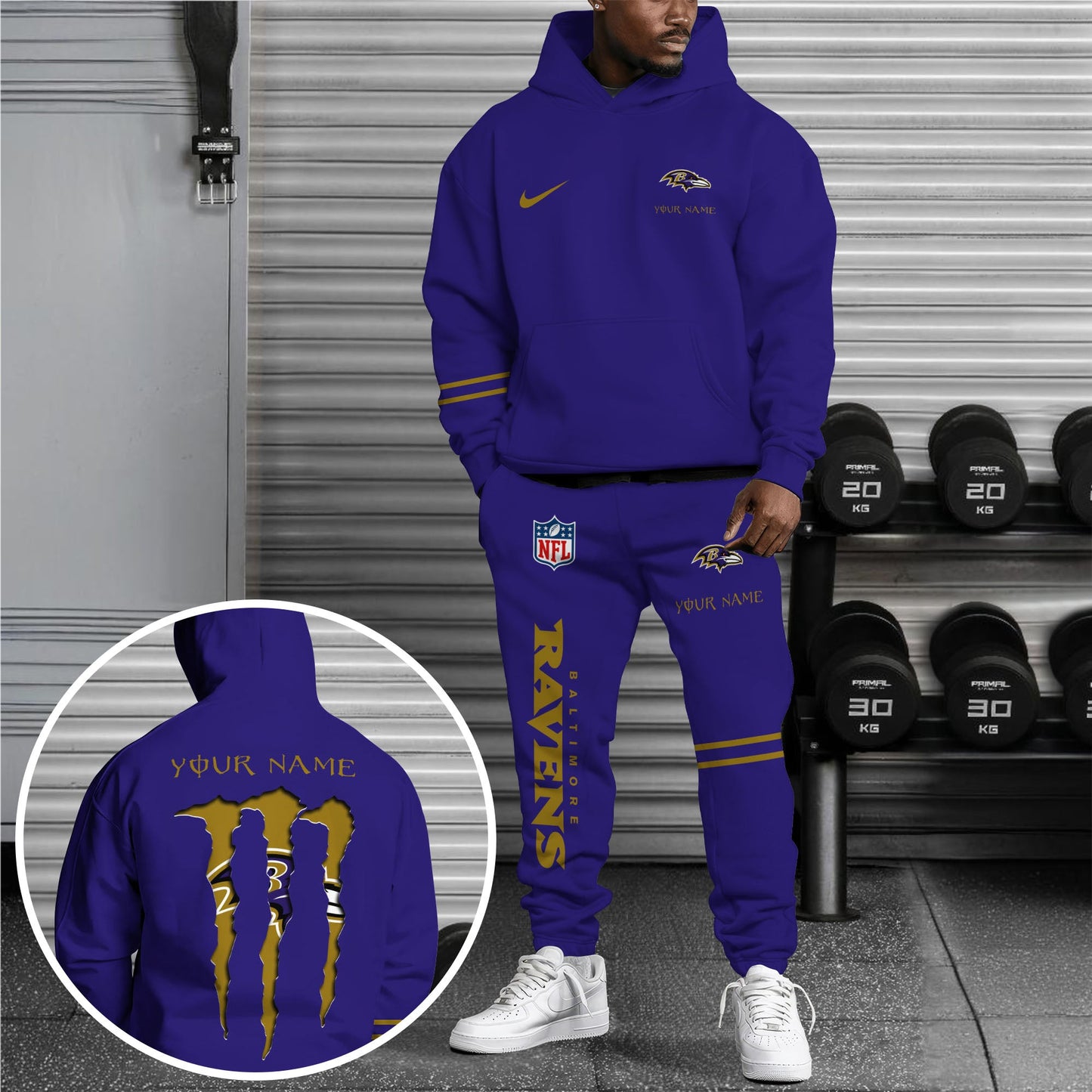 Baltimore Ravens Combo Custom Hoodie And Sweatpants, Gift For Sport Fans ETRG-62589