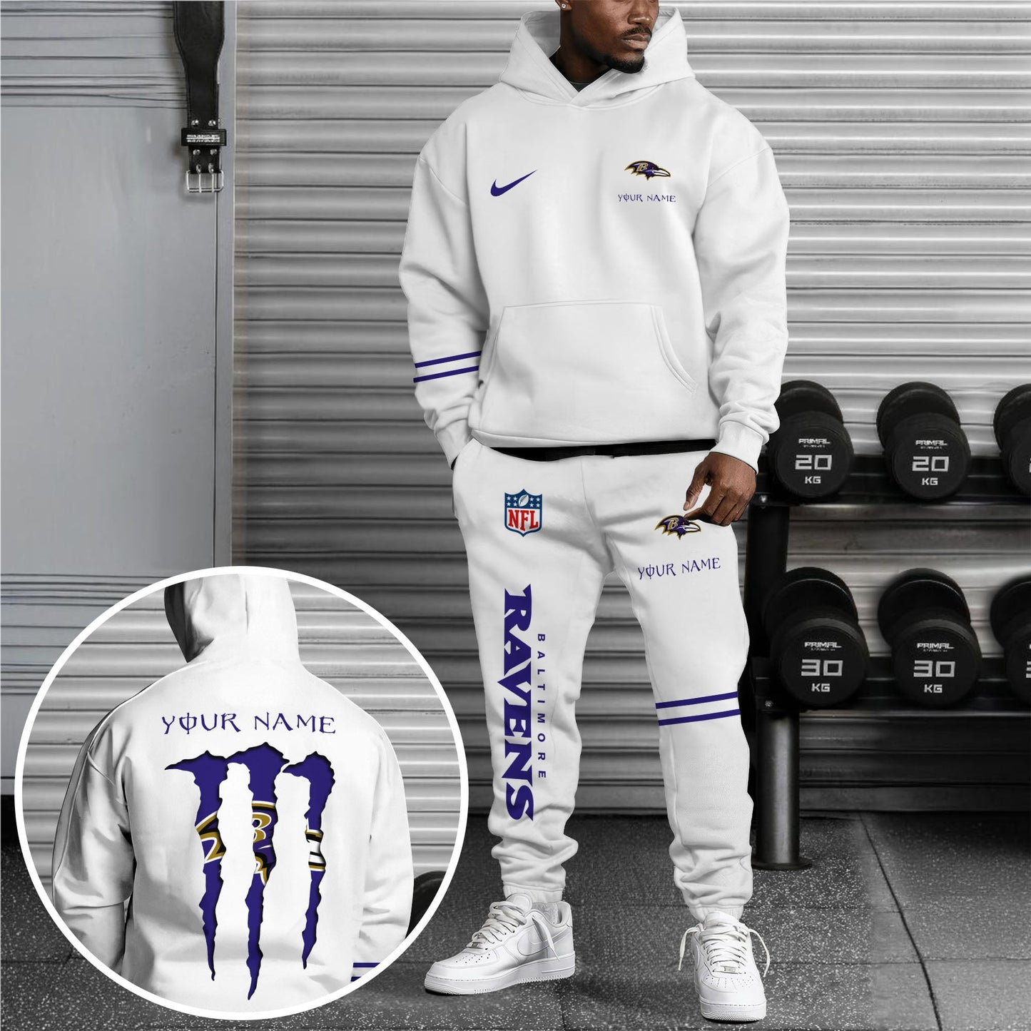 Baltimore Ravens Combo Custom Hoodie And Sweatpants, Gift For Sport Fans ETRG-62589
