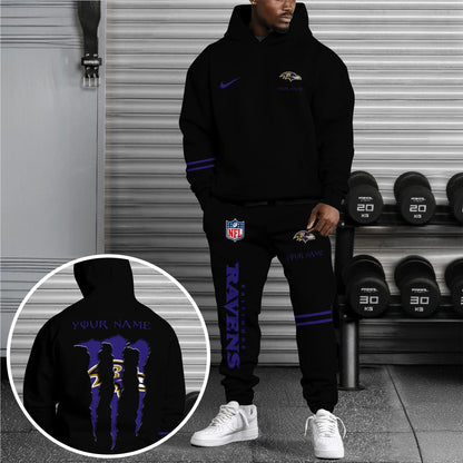 Baltimore Ravens Combo Custom Hoodie And Sweatpants, Gift For Sport Fans ETRG-62589