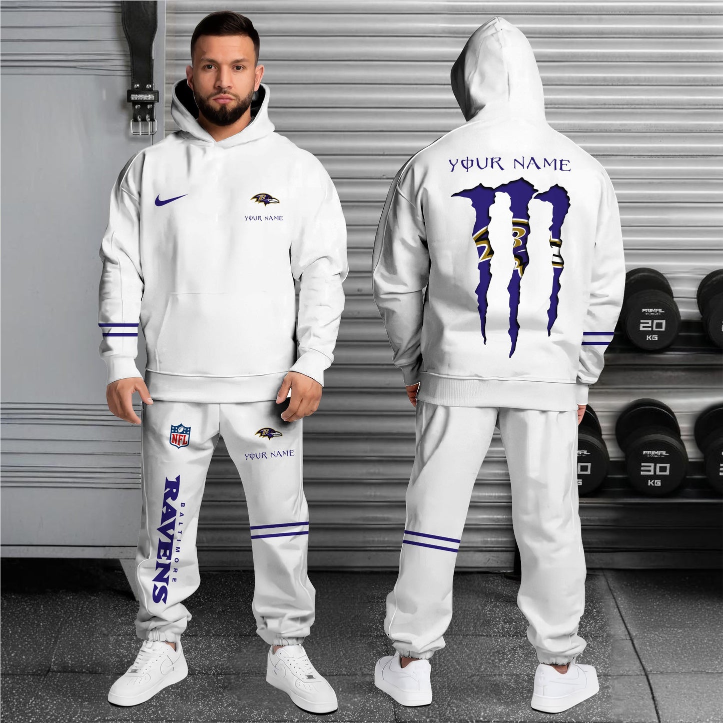 Baltimore Ravens Combo Custom Hoodie And Sweatpants, Gift For Sport Fans ETRG-62589