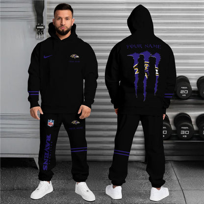 Baltimore Ravens Combo Custom Hoodie And Sweatpants, Gift For Sport Fans ETRG-62589