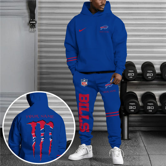 Buffalo Bills Combo Hoodie And Sweatpants Custom Name And Choose Color, Gift For Sport Fans ETRG-62589