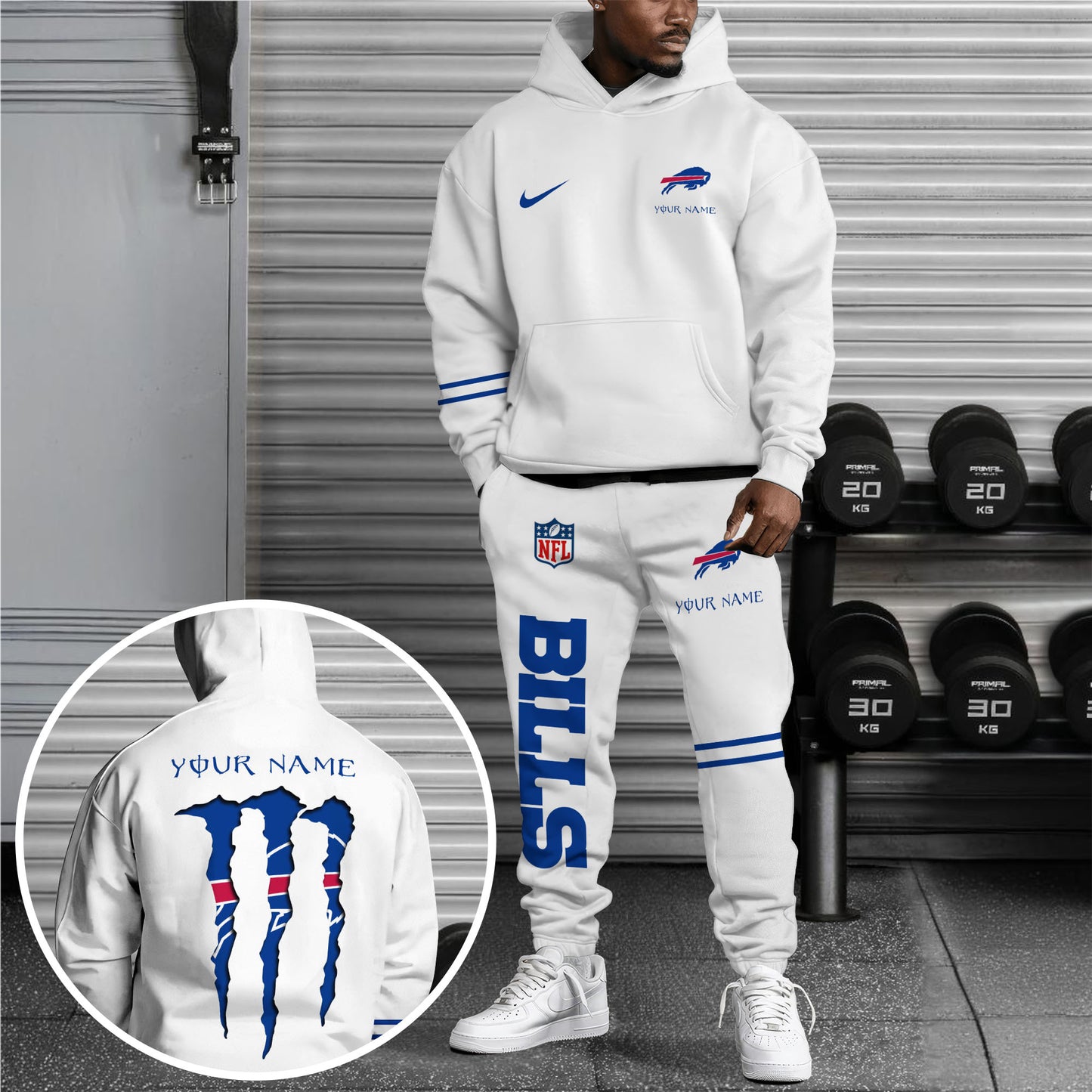 Buffalo Bills Combo Hoodie And Sweatpants Custom Name And Choose Color, Gift For Sport Fans ETRG-62589