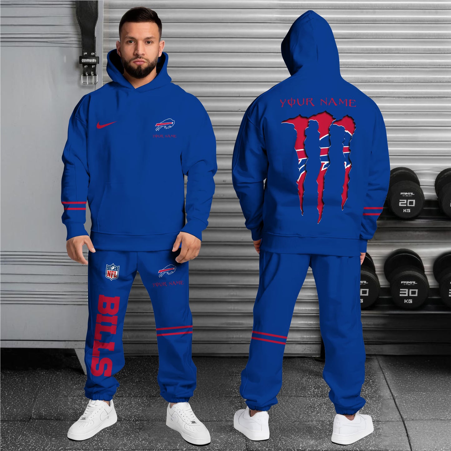 Buffalo Bills Combo Hoodie And Sweatpants Custom Name And Choose Color, Gift For Sport Fans ETRG-62589