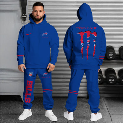 Buffalo Bills Combo Hoodie And Sweatpants Custom Name And Choose Color, Gift For Sport Fans ETRG-62589