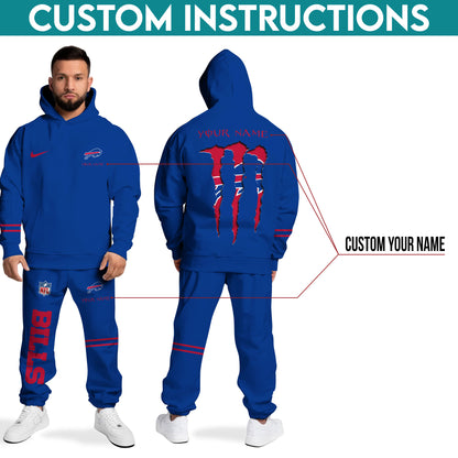 Buffalo Bills Combo Hoodie And Sweatpants Custom Name And Choose Color, Gift For Sport Fans ETRG-62589