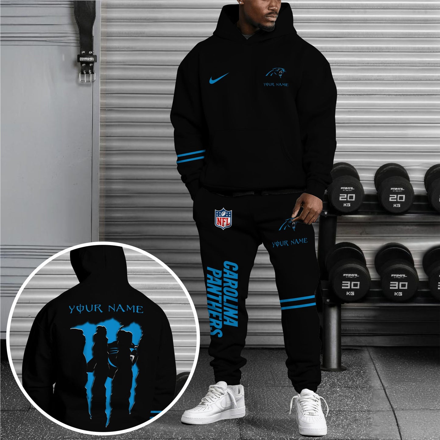 Carolina Panthers Combo Custom Hoodie And Sweatpants, Gift For Sport Fans ETRG-62589