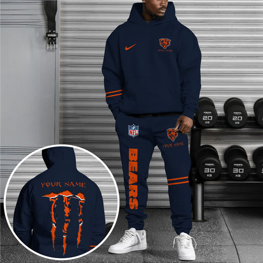 Chicago Bears Combo Hoodie And Sweatpants Custom Name And Choose Color, Gift For Sport Fans ETRG-62589