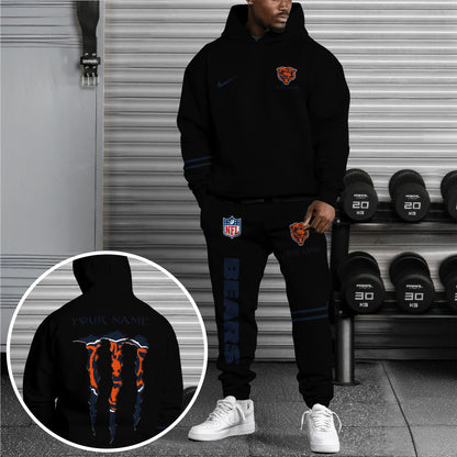 Chicago Bears Combo Hoodie And Sweatpants Custom Name And Choose Color, Gift For Sport Fans ETRG-62589
