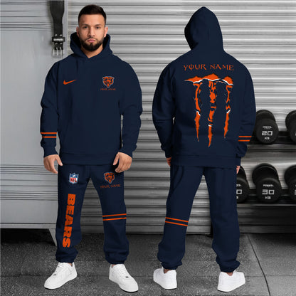 Chicago Bears Combo Hoodie And Sweatpants Custom Name And Choose Color, Gift For Sport Fans ETRG-62589