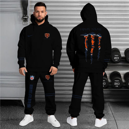 Chicago Bears Combo Hoodie And Sweatpants Custom Name And Choose Color, Gift For Sport Fans ETRG-62589