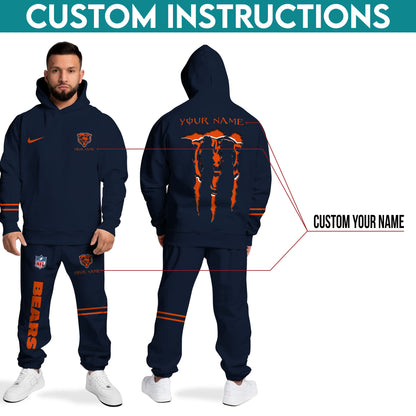 Chicago Bears Combo Hoodie And Sweatpants Custom Name And Choose Color, Gift For Sport Fans ETRG-62589