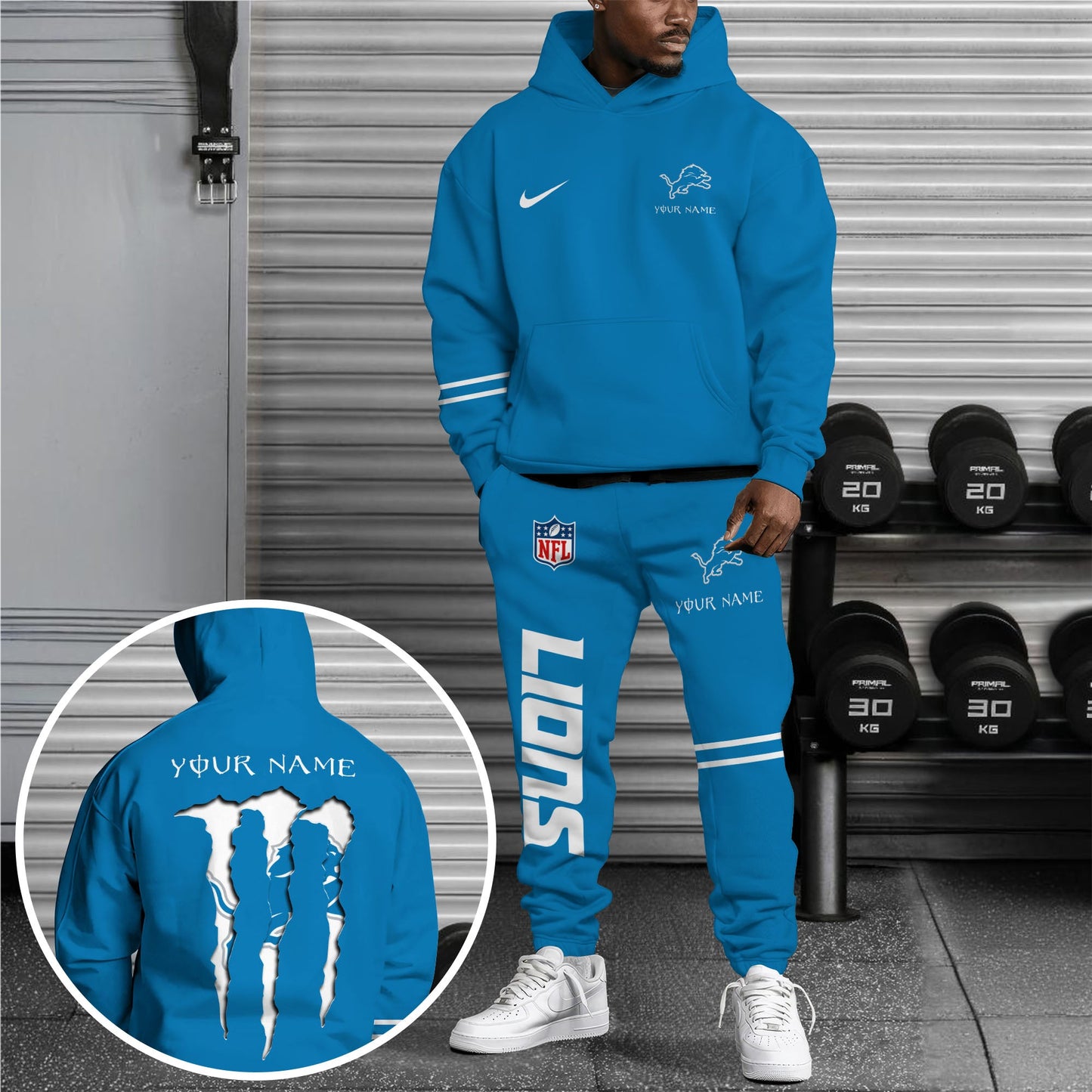 Detroit Lions Combo Custom Hoodie And Sweatpants, Gift For Sport Fans ETRG-62589