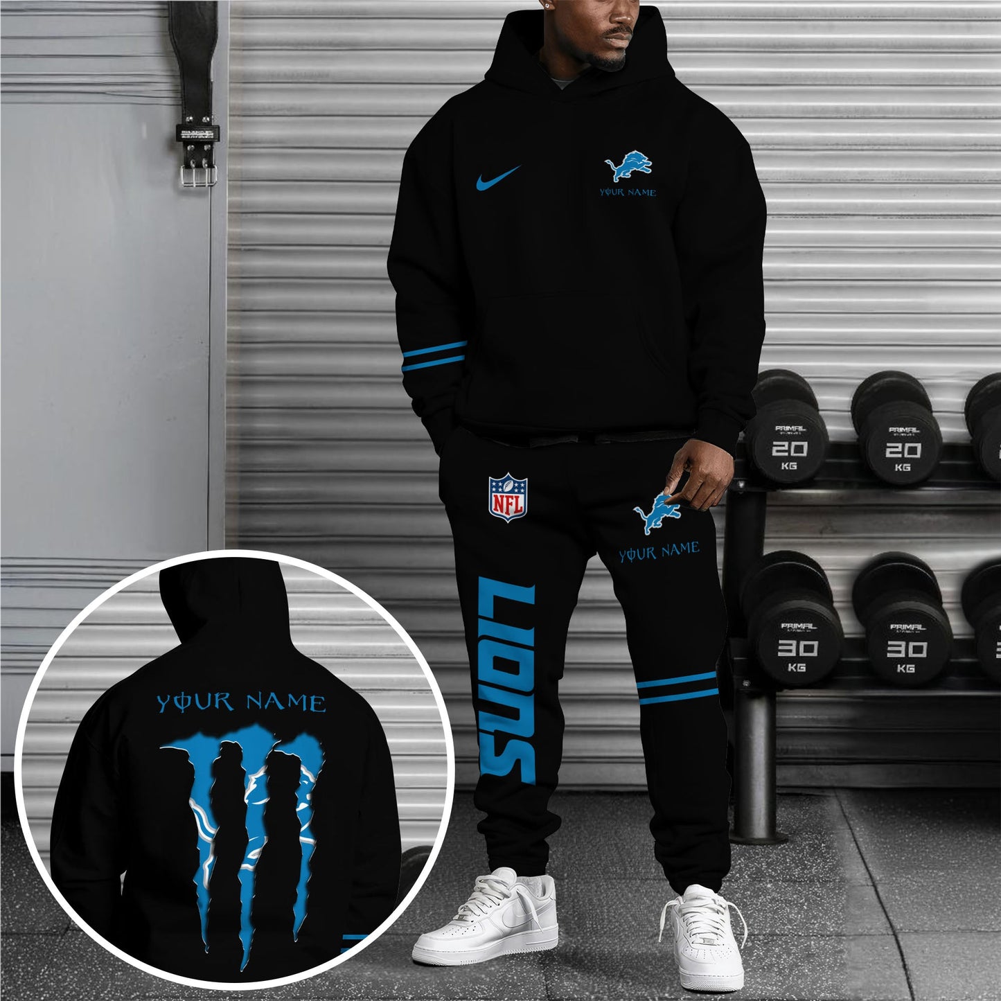 Detroit Lions Combo Custom Hoodie And Sweatpants, Gift For Sport Fans ETRG-62589