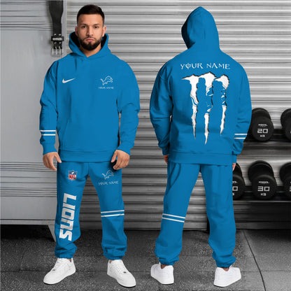 Detroit Lions Combo Custom Hoodie And Sweatpants, Gift For Sport Fans ETRG-62589