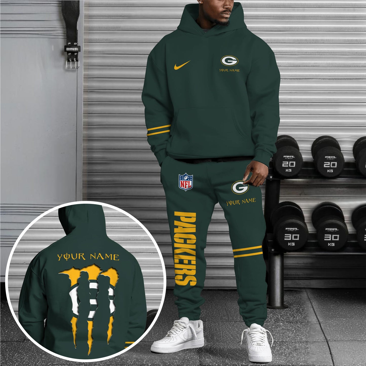 Green Bay Packers Combo Custom Hoodie And Sweatpants, Gift For Sport Fans ETRG-62589