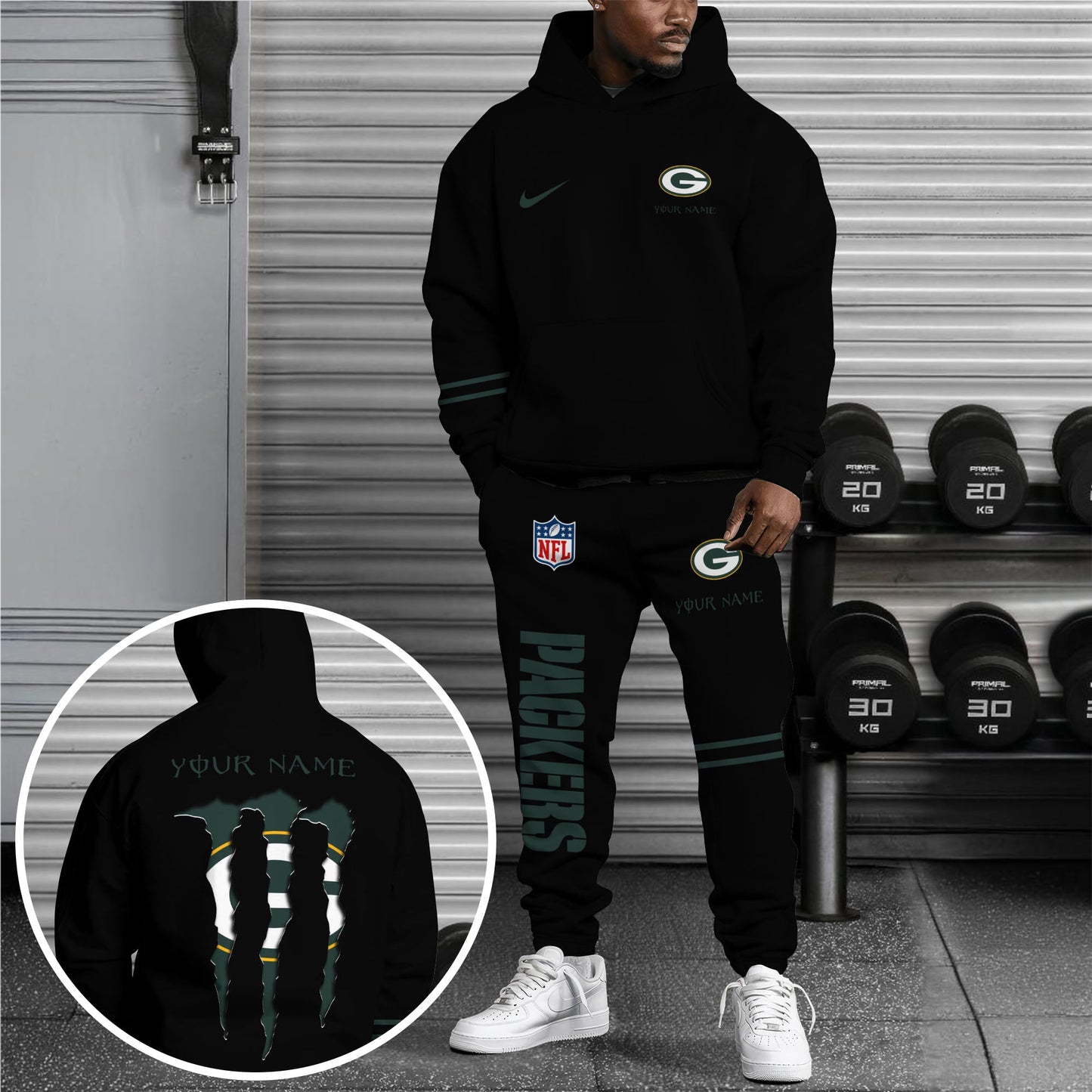 Green Bay Packers Combo Custom Hoodie And Sweatpants, Gift For Sport Fans ETRG-62589