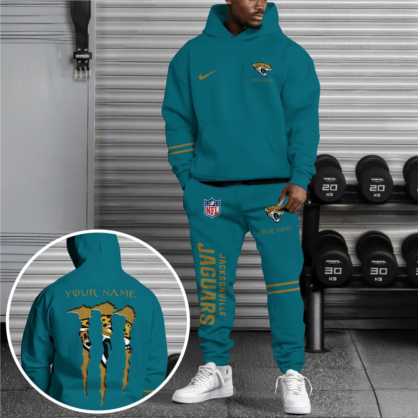 Jacksonville Jaguars Combo Custom Hoodie And Sweatpants, Gift For Sport Fans ETRG-62589