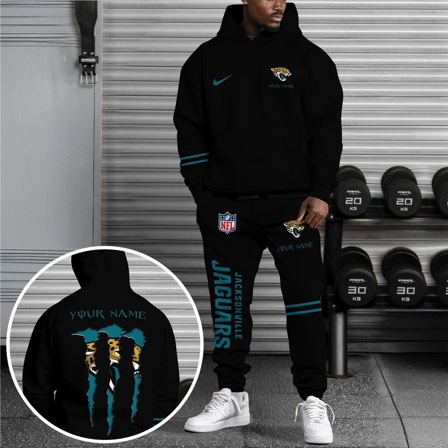 Jacksonville Jaguars Combo Custom Hoodie And Sweatpants, Gift For Sport Fans ETRG-62589