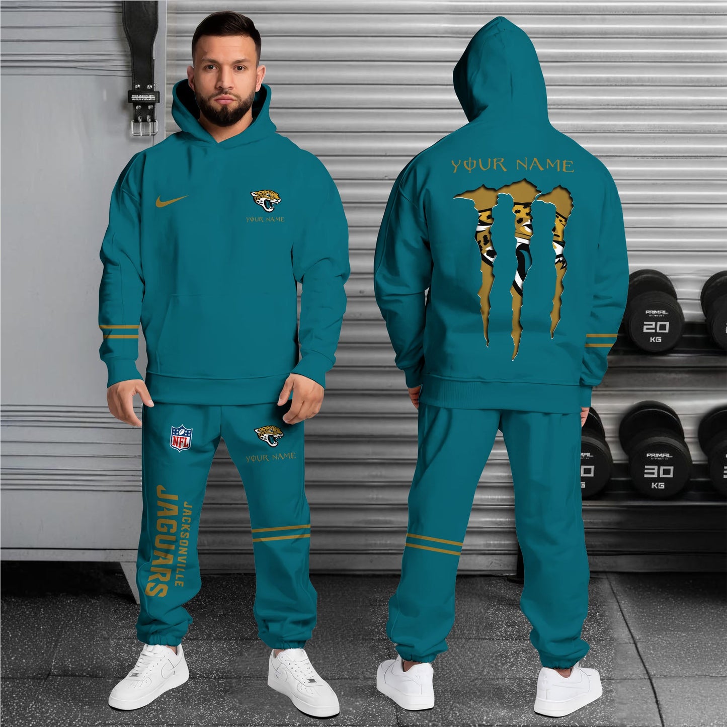 Jacksonville Jaguars Combo Custom Hoodie And Sweatpants, Gift For Sport Fans ETRG-62589