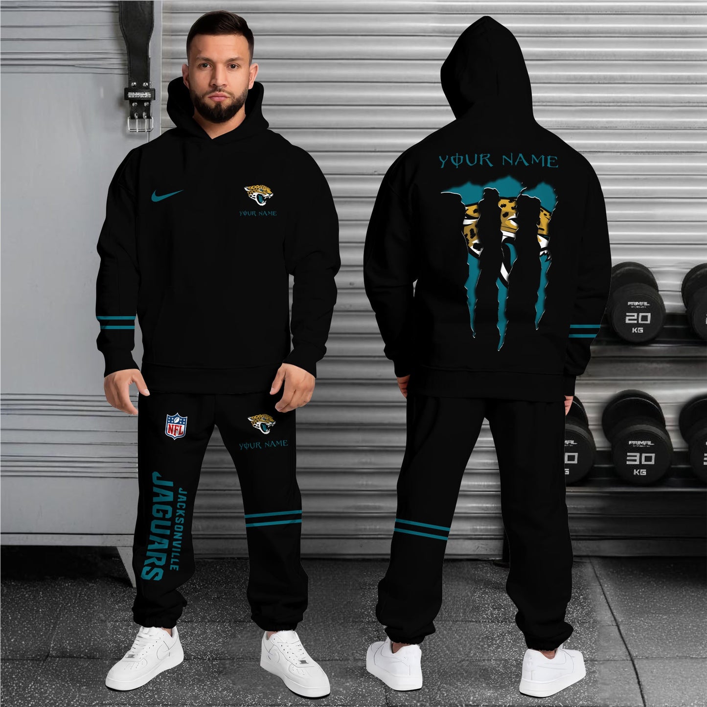 Jacksonville Jaguars Combo Custom Hoodie And Sweatpants, Gift For Sport Fans ETRG-62589