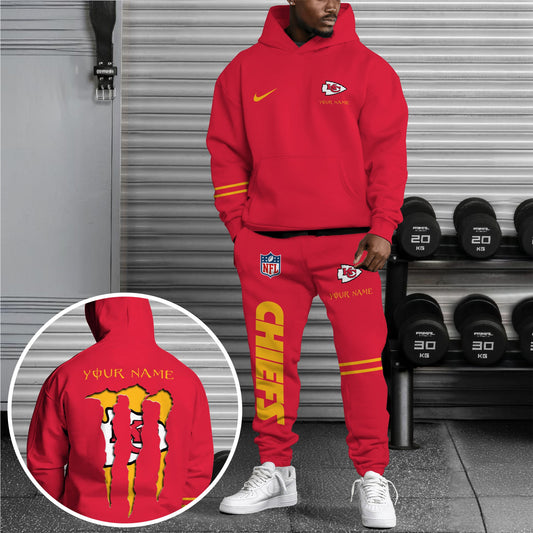 3 Best Selling Kansas City Chiefs Combo Custom Hoodie And Sweatpants, Gift For Sport Fans ETRG-62589