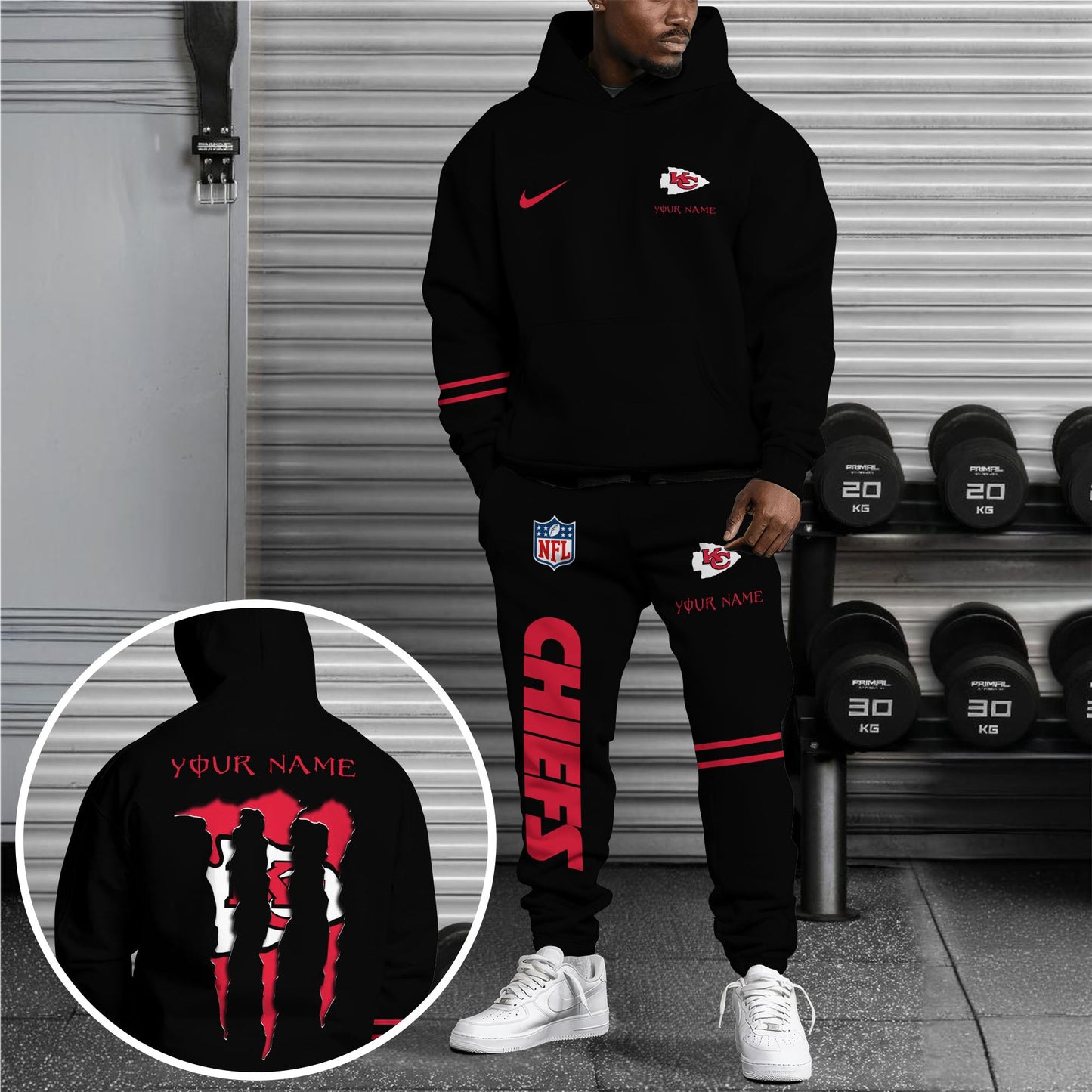 3 Best Selling Kansas City Chiefs Combo Custom Hoodie And Sweatpants, Gift For Sport Fans ETRG-62589