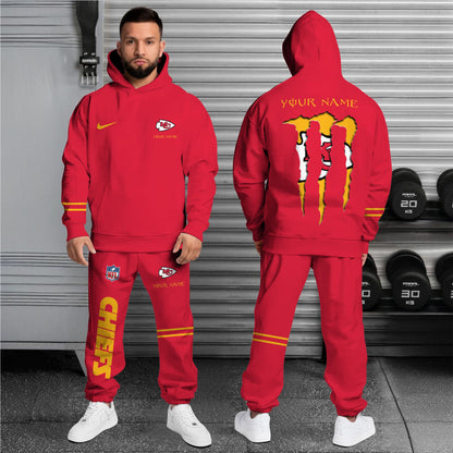3 Best Selling Kansas City Chiefs Combo Custom Hoodie And Sweatpants, Gift For Sport Fans ETRG-62589