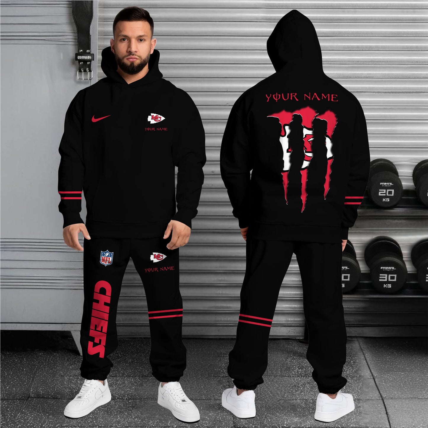 3 Best Selling Kansas City Chiefs Combo Custom Hoodie And Sweatpants, Gift For Sport Fans ETRG-62589