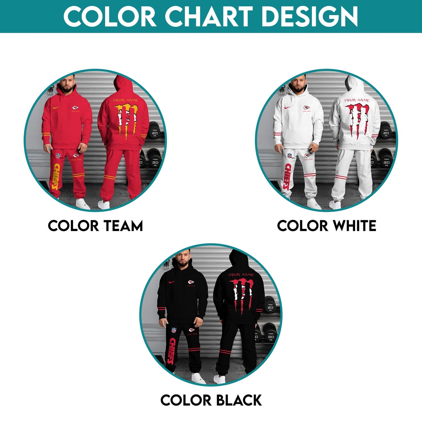 3 Best Selling Kansas City Chiefs Combo Custom Hoodie And Sweatpants, Gift For Sport Fans ETRG-62589