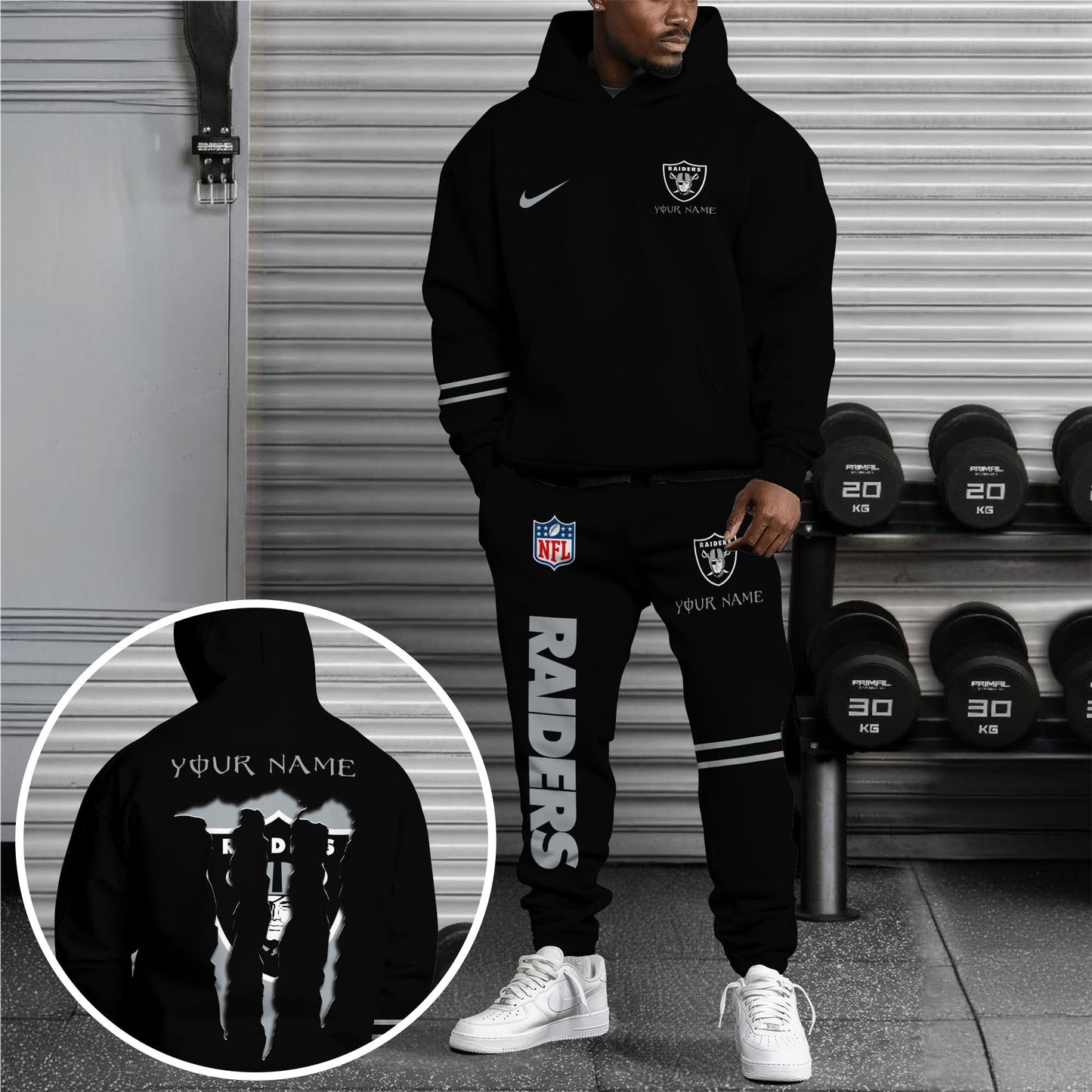 5 Best Selling Las Vegas Raiders Combo Custom Hoodie And Sweatpants, Gift For Sport Fans ETRG-62589