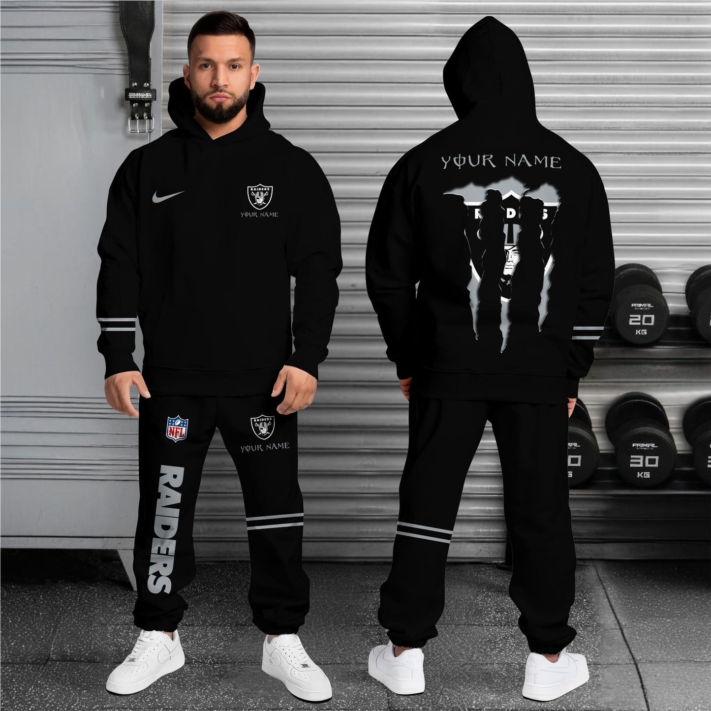 5 Best Selling Las Vegas Raiders Combo Custom Hoodie And Sweatpants, Gift For Sport Fans ETRG-62589