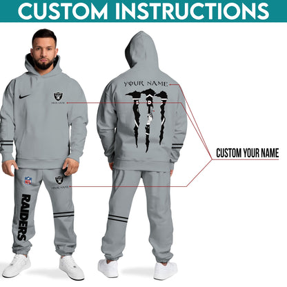 5 Best Selling Las Vegas Raiders Combo Custom Hoodie And Sweatpants, Gift For Sport Fans ETRG-62589